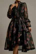 MIDNIGHT  BLOOM ORGANZA DRESS