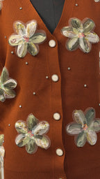 FLORAL CARDIGAN WIDE LEG SET