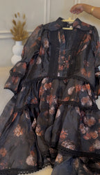 MIDNIGHT  BLOOM ORGANZA DRESS
